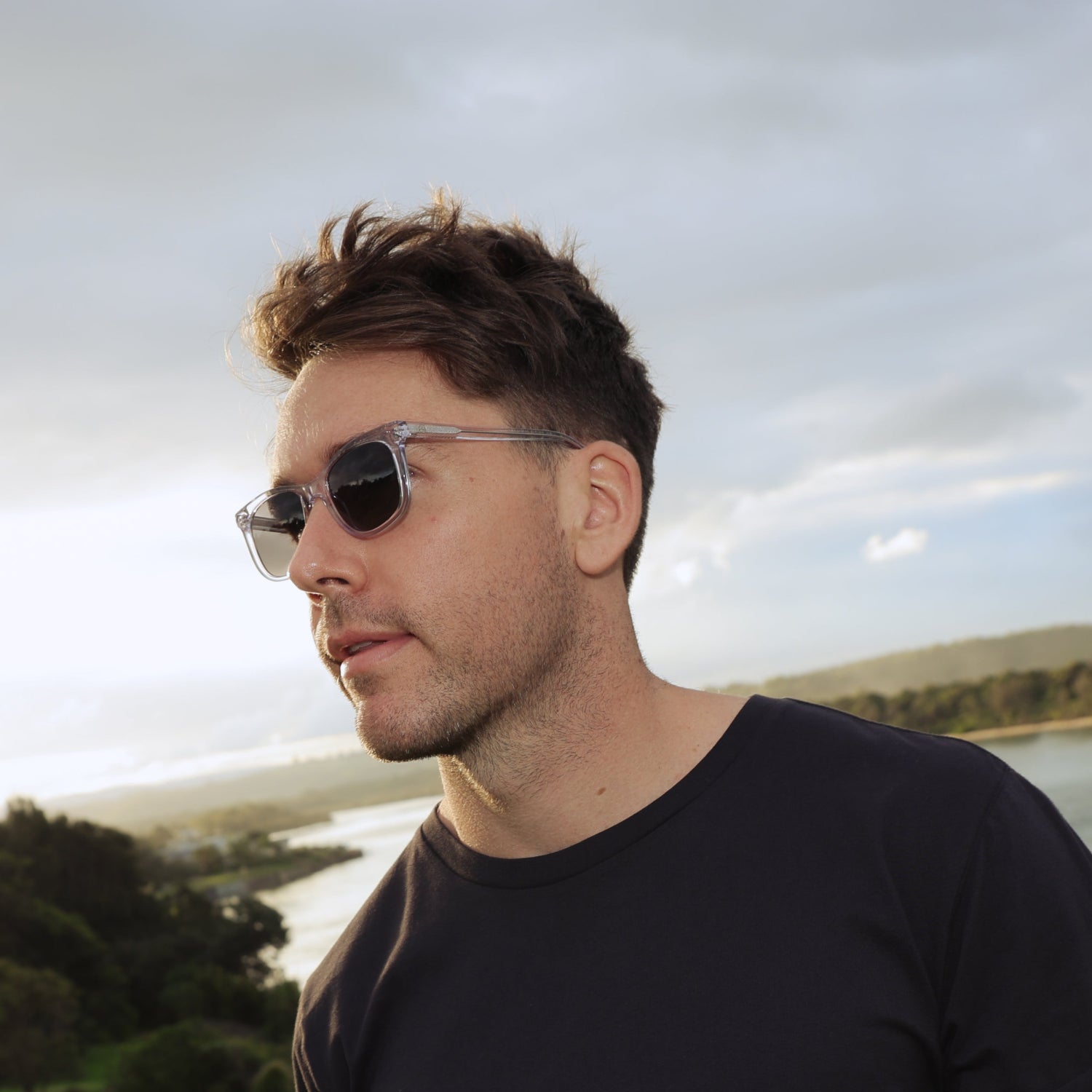 Tama Jellyfish Polarised Sunglasses on male model