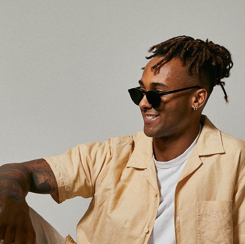 Male model wearing Wategos Orca Sunglasses