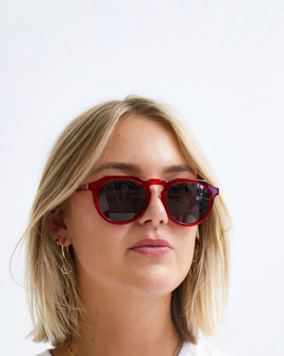 Eco-friendly Red Snapper sunglasses with polarised lenses by Ozeano