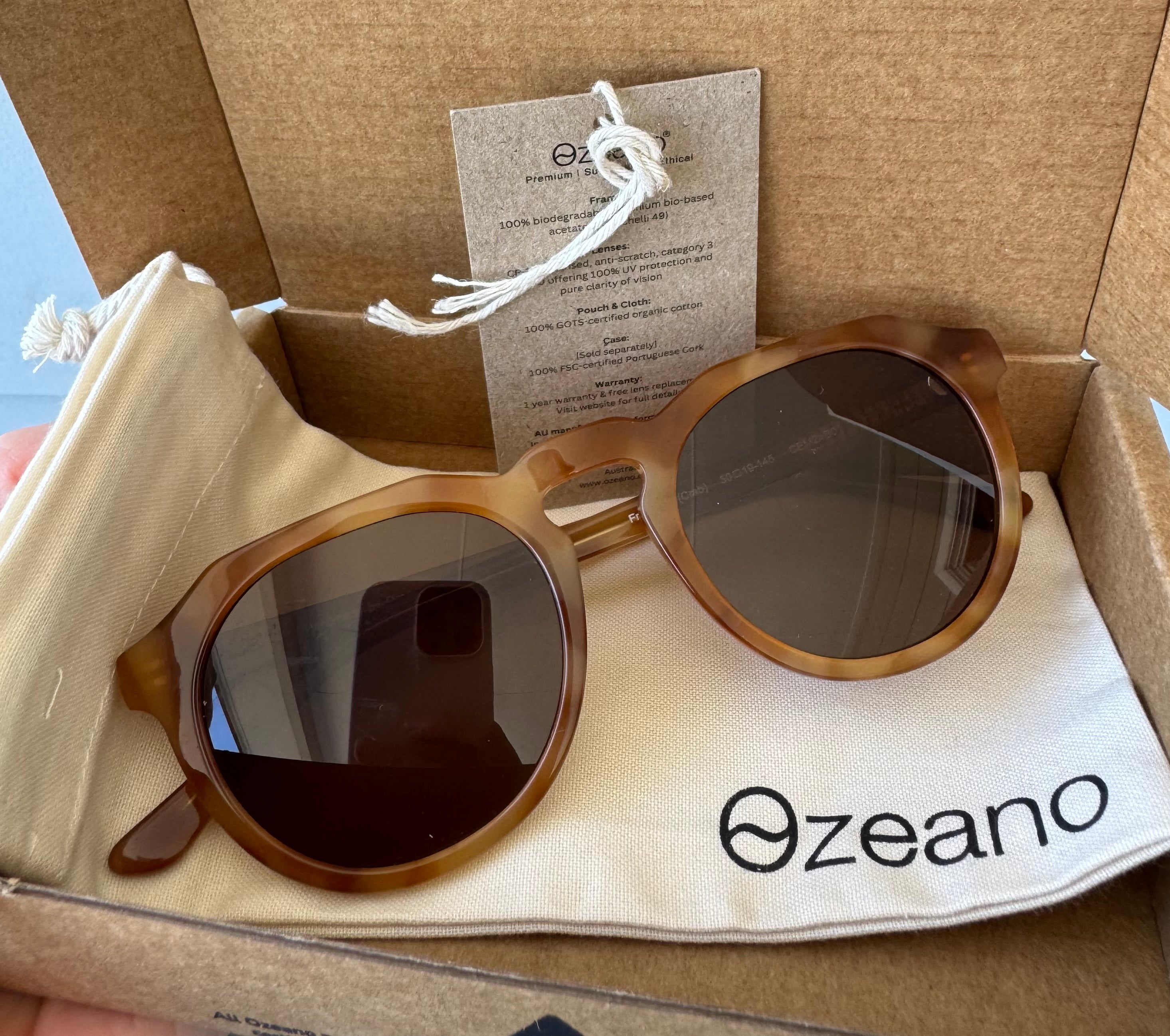 Stylish and sustainable Freshie (Bushfish) Sunglasses featuring polarised lenses and eco-friendly materials by Ozeano.